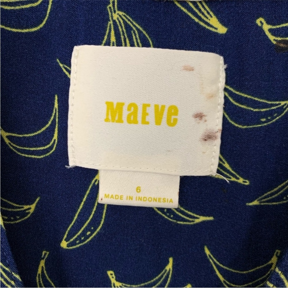 Maeve Anthropologie Navy Banana Print Tank Blouse - Picture 3 of 4